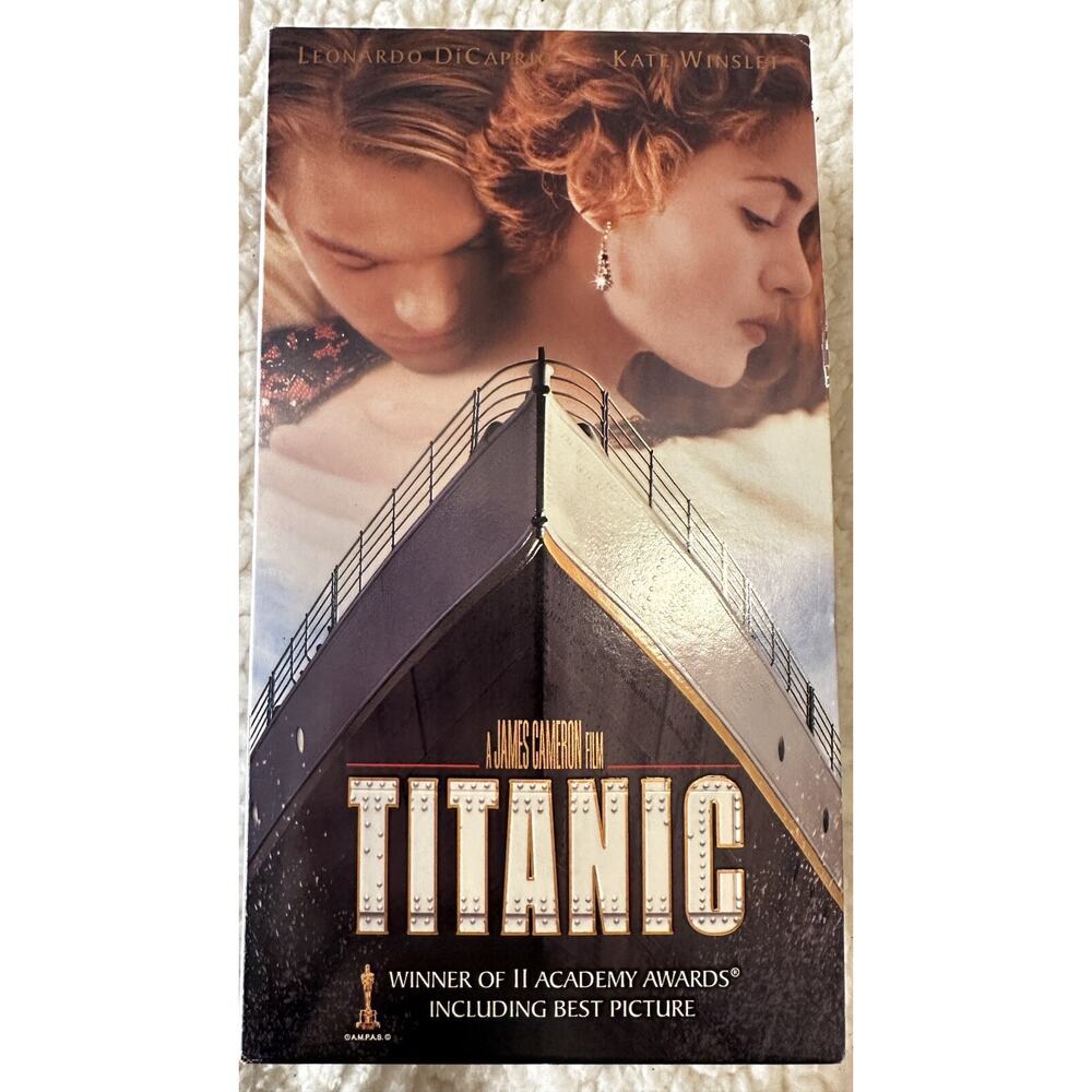 Vintage Titanic VHS Box Set of 2 Cassette Tapes Original 1997 VHS Collection
